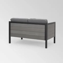 Jax 2pc Faux Wood Loveseat Set - Gray - Christopher Knight Home -Christopher Knight Home GUEST 370542e4 818c 4505 9361 68cc52e9de90 1