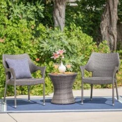 Mirage 3pc Wicker Stacking Chair Chat Set - Christopher Knight Home -Christopher Knight Home GUEST 386a6ef5 9296 4963 b1dc 8513250c05fc