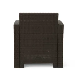 Jennings 5pc Faux Wicker Chat Set With Fire Pit - Brown/Mixed Beige - Christopher Knight Home -Christopher Knight Home GUEST 39184bcf 70e2 4798 9ab5 a7d86515c217