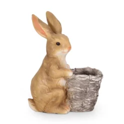 Christopher Knight Home 16" Wide Tooke Concrete Outdoor Novelty Rabbit Planter White/Brown -Christopher Knight Home GUEST 394b1338 0413 4b3b b194 ac9802cb8a25