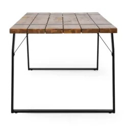 Varva Rectangular Outdoor Acacia Wood Dining Table Teak/Black - Christopher Knight Home -Christopher Knight Home GUEST 3a179f5a ebdd 4a3f 9e43 e9a5ea2453d3