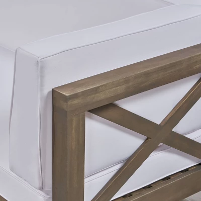 Brava 8pc Acacia Wood Sectional Sofa Set - Christopher Knight Home 3 Brava 8pc Acacia Wood Sectional Sofa Set - Christopher Knight Home - Image 3