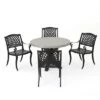 Capri 5pc Cast Aluminum Dining Set - Black Sand - Christopher Knight Home