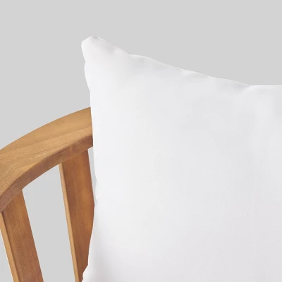 Barton 2pc Acacia Wood Club Chair & Table Set - Teak/White - Christopher Knight Home 2 Barton 2pc Acacia Wood Club Chair & Table Set - Teak/White - Christopher Knight Home - Image 2