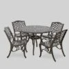 Hallandale Sarasota 5pc Cast Aluminum Patio Dining Set - Bronze - Christopher Knight Home