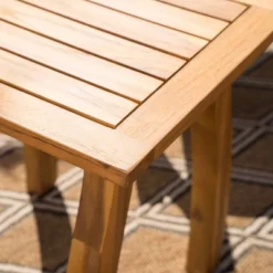 Cayo 3pc Acacia Wood Outdoor Patio Rocking Chair Chat Set - Natural/Cream - Christopher Knight Home -Christopher Knight Home GUEST 3ded0fdf 468c 4bb5 ac06 7b67ab3299b7