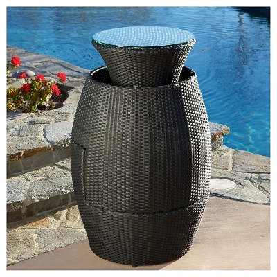 Kono 3pc Wicker Patio Chat Set - Black - Christopher Knight Home 2 Kono 3pc Wicker Patio Chat Set - Black - Christopher Knight Home - Image 2