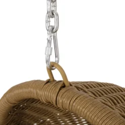 Ripley Outdoor Wicker Hanging Chair With Stand - Light Brown/Beige - Christopher Knight Home -Christopher Knight Home GUEST 3e148305 d423 49c0 a4af 89ce310a6180