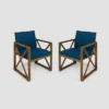 Andora 2pk Acacia Wood Club Chairs - Christopher Knight Home