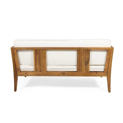 Nicholson Outdoor 4 Seater Acacia Wood Chat Set - Teak/Beige - Christopher Knight Home 10 Nicholson Outdoor 4 Seater Acacia Wood Chat Set - Teak/Beige - Christopher Knight Home - Image 10