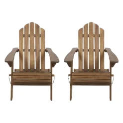 2pk Hazel Outdoor Acacia Wood Foldable Adirondack Chairs - Christopher Knight Home -Christopher Knight Home GUEST 3f56f5af 12e6 414c a4a6 f5ca06cde2ea