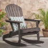Malibu Acacia Wood Adirondack Rocking Chair Dark Gray - Christopher Knight Home