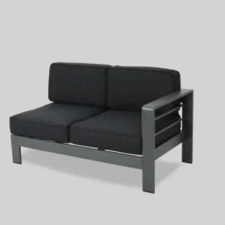 Cape Coral 5pc Aluminum Sofa Set With Cushions - Dark Gray - Christopher Knight Home -Christopher Knight Home GUEST 3ff9cb17 d49f 4325 9c89 d26b04c72747