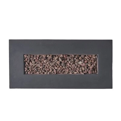 Aidan Outdoor 40000 BTU Light Weight Concrete Rectangular Fire Pit Dark Gray - Christopher Knight Home 4 Aidan Outdoor 40000 BTU Light Weight Concrete Rectangular Fire Pit Dark Gray - Christopher Knight Home - Image 4