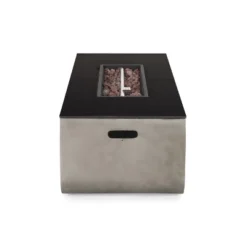 Aidan Outdoor 50000 BTU Light Weight Concrete & Ceramic Rectangular Fire Pit Light Gray - Christopher Knight Home -Christopher Knight Home GUEST 409c206b 8843 4596 a144 9477551995e3 1