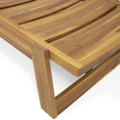 Kyoto 3pc Outdoor Acacia Wood Chaise Lounge Set - Teak/Yellow - Christopher Knight Home -Christopher Knight Home GUEST 41305d3e c732 413e aae8 84afc61cd4c2