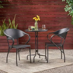 Palm Desert 3pc Iron Modern Bistro Set - Christopher Knight Home -Christopher Knight Home GUEST 42287bfe db0f 4d88 849e 6a4acea3d9d2