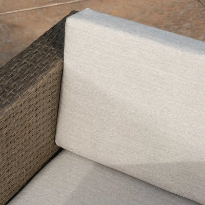 Puerta 4pc Wicker Chat Set - Light Brown/Ceramic Gray - Christopher Knight Home 2 Puerta 4pc Wicker Chat Set - Light Brown/Ceramic Gray - Christopher Knight Home - Image 2