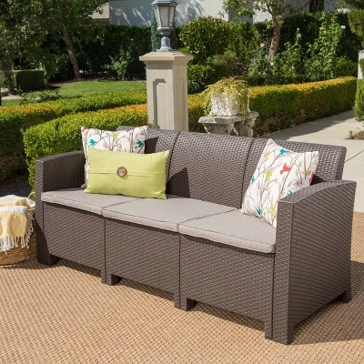 St. Paul Wicker Outdoor Patio Sofa - Christopher Knight Home 1 St. Paul Wicker Outdoor Patio Sofa - Christopher Knight Home