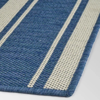 7'10" X 10' Nador Outdoor Rug Blue/Ivory - Christopher Knight Home 3 7'10" X 10' Nador Outdoor Rug Blue/Ivory - Christopher Knight Home - Image 3