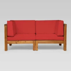 Brava 2pc Acacia Modular Loveseat - Christopher Knight Home -Christopher Knight Home GUEST 45db3a24 d181 4009 815d ad4b20bbf2db