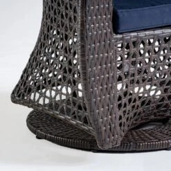 Big Sur Wicker Patio Swivel Chair - Multi-Brown/Navy Blue - Christopher Knight Home -Christopher Knight Home GUEST 46e2588e e0f3 43bb 9558 90e0a814749b