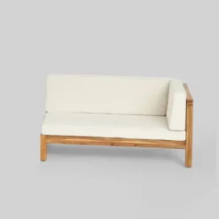 Oana 4pc Acacia Wood Patio Sectional Chat Set W/ Cushions - Christopher Knight Home -Christopher Knight Home GUEST 473d1a9e 7a67 454c b2fe 003ee6a9070f