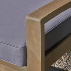 Grenada 2pc Acacia Wood Patio Chat Set - Gray/Dark Gray - Christopher Knight Home -Christopher Knight Home GUEST 477cc619 9066 4328 afa7 779d041e6be3