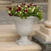 20" Wide Planter Urn Patio Moroccan Fiber Stone White - Christopher Knight Home
