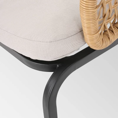 Arias Set Of 2 Wicker Club Chair - Light Brown/Beige - Christopher Knight Home 3 Arias Set Of 2 Wicker Club Chair - Light Brown/Beige - Christopher Knight Home - Image 3