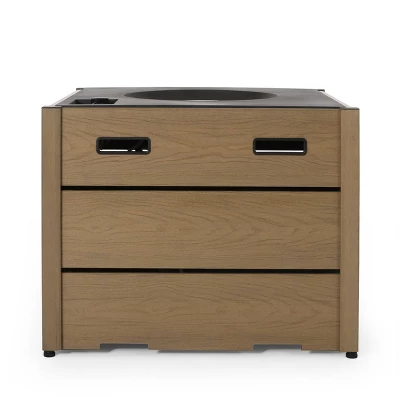 Archie Outdoor Square Fire Pit - Brown - Christopher Knight Home 5 Archie Outdoor Square Fire Pit - Brown - Christopher Knight Home - Image 5