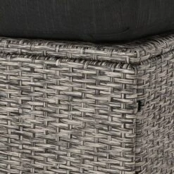 Puerta 2pk Outdoor Wicker Ottomans With Cushions - Black/Dark Gray - Christopher Knight Home -Christopher Knight Home GUEST 4a0d64f8 ede3 4afb 8fcd 19ca9987a407