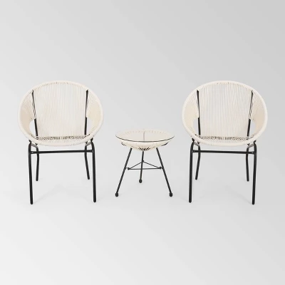 Nusa 3pc Faux Rattan Chat Set - Christopher Knight Home 7 Nusa 3pc Faux Rattan Chat Set - Christopher Knight Home - Image 7