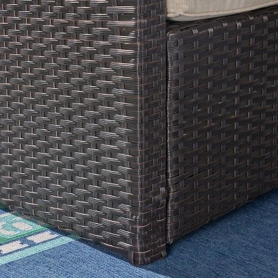 Sanger Wicker Sofa - Brown/Beige - Christopher Knight Home 5 Sanger Wicker Sofa - Brown/Beige - Christopher Knight Home - Image 5