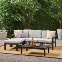 5pc Santa Ana Acacia Wood Patio Sofa Sectional Set - Christopher Knight Home -Christopher Knight Home GUEST 4d9407fb 5b29 44f6 937d 539eceb41e46