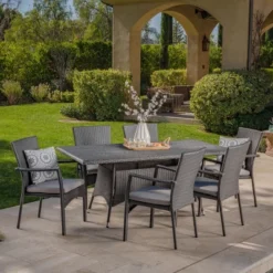 Thompson 7pc Wicker Dining Set - Christopher Knight Home -Christopher Knight Home GUEST 4e7736f6 1636 4e56 a15e 21901d303f45