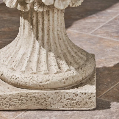 20" Wide Planter Calliope Lightweight Concrete Patio Urn White - Christopher Knight Home 3 20" Wide Planter Calliope Lightweight Concrete Patio Urn White - Christopher Knight Home - Image 3