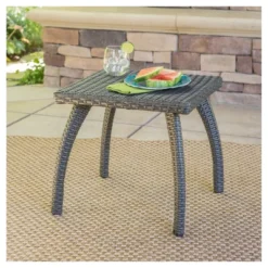 Honolulu Wicker Patio Accent Table - Gray - Christopher Knight Home -Christopher Knight Home GUEST 52155407 92f0 4d56 8d62 39e0725e0c2b