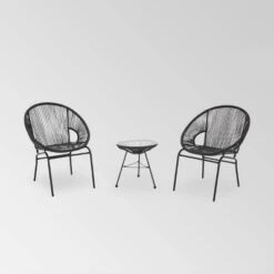 Nusa 3pc Faux Rattan Chat Set - Christopher Knight Home