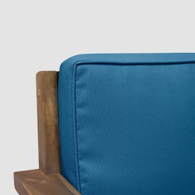 Santa Ana 2pk Acacia Wood Club Chairs Teak/Dark Teal - Christopher Knight Home 2 Santa Ana 2pk Acacia Wood Club Chairs Teak/Dark Teal - Christopher Knight Home - Image 2