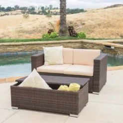 Murano 4pc Wicker Patio Sofa Set - Brown - Christopher Knight Home -Christopher Knight Home GUEST 5645d5d8 da48 4e09 b605 aa3ba597a459