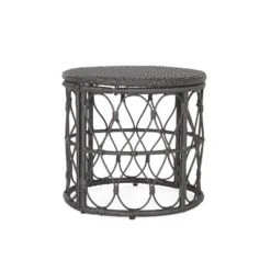 Bruce Outdoor Round Wicker Side Table Gray - Christopher Knight Home -Christopher Knight Home GUEST 569a90a6 dd8c 4741 b0da c3dde48a7bfd