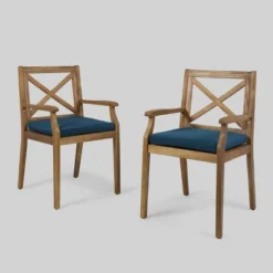 Perla 2pk Acacia Wood Patio Dining Chair - Christopher Knight Home -Christopher Knight Home GUEST 56b73c39 9929 4cfe 8242 406514f36f54