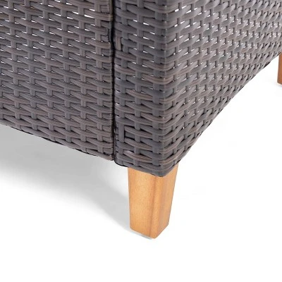 Isla Outdoor 4 Seater Chat Set With Coffee Table - Brown/Beige/Teak - Christopher Knight Home 7 Isla Outdoor 4 Seater Chat Set With Coffee Table - Brown/Beige/Teak - Christopher Knight Home - Image 7