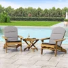 Malibu 3pc Outdoor 2 Seater Acacia Wood Chat Set With Cushions - Gray/Natural - Christopher Knight Home