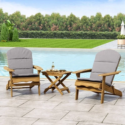 Malibu 3pc Outdoor 2 Seater Acacia Wood Chat Set With Cushions - Gray/Natural - Christopher Knight Home 1 Malibu 3pc Outdoor 2 Seater Acacia Wood Chat Set With Cushions - Gray/Natural - Christopher Knight Home