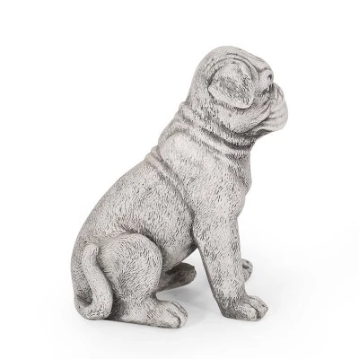 Concrete Adena Outdoor Dog Garden Statue - Antique White - Christopher Knight Home 4 Concrete Adena Outdoor Dog Garden Statue - Antique White - Christopher Knight Home - Image 4