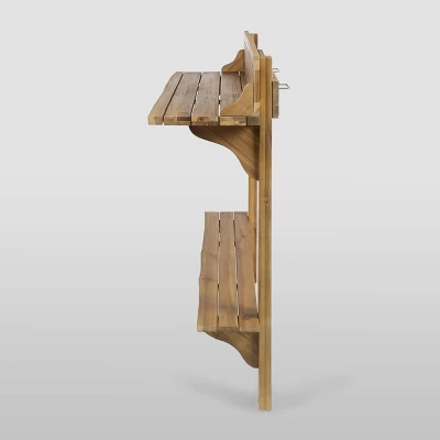 Rectangle Caribbean Acacia Wood Balcony Bar Table - Natural - Christopher Knight Home 3 Rectangle Caribbean Acacia Wood Balcony Bar Table - Natural - Christopher Knight Home - Image 3