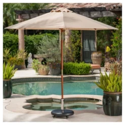 Hayward 88lbs Round Umbrella Base With Wheels - Black - Christopher Knight Home -Christopher Knight Home GUEST 5e67ae7b 41fd 4982 95b2 dcfcc507c729