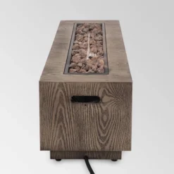 Wellington 48" Rectangular Iron Gas Fire Pit With Tank Holder - Brown - Christopher Knight Home -Christopher Knight Home GUEST 5ed834b6 27dd 400e 845d 49a960b91653